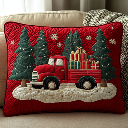 Festive Tree Hauler Quilted Bedding Pillow Case NCU0PT2476