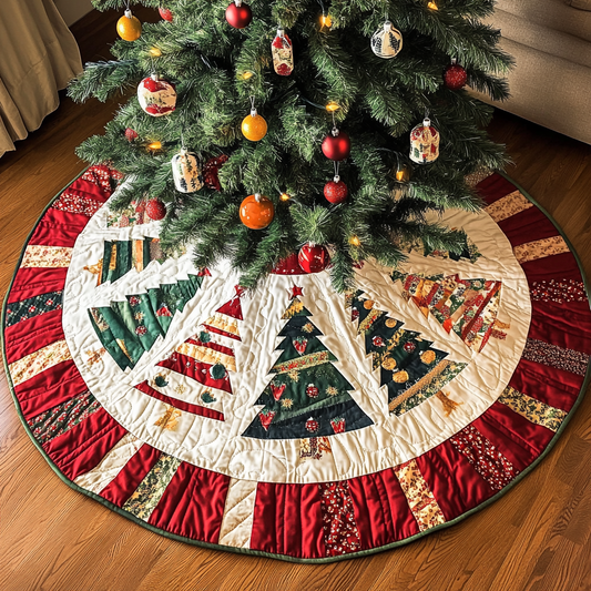 Festive Fir Christmas Quilted Tree Skirt NCU0DK1371