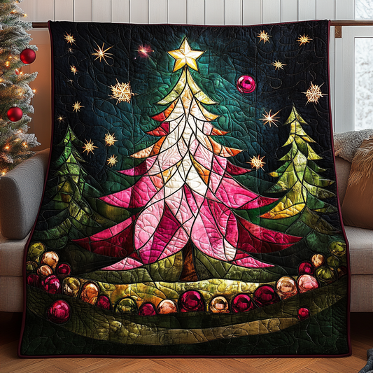 Festive Glass Tree Quilted Blanket NCU0TL2166