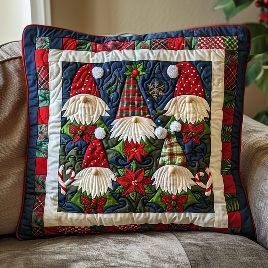 Festive Gnome Quilted Pillow Case NCU0TL615