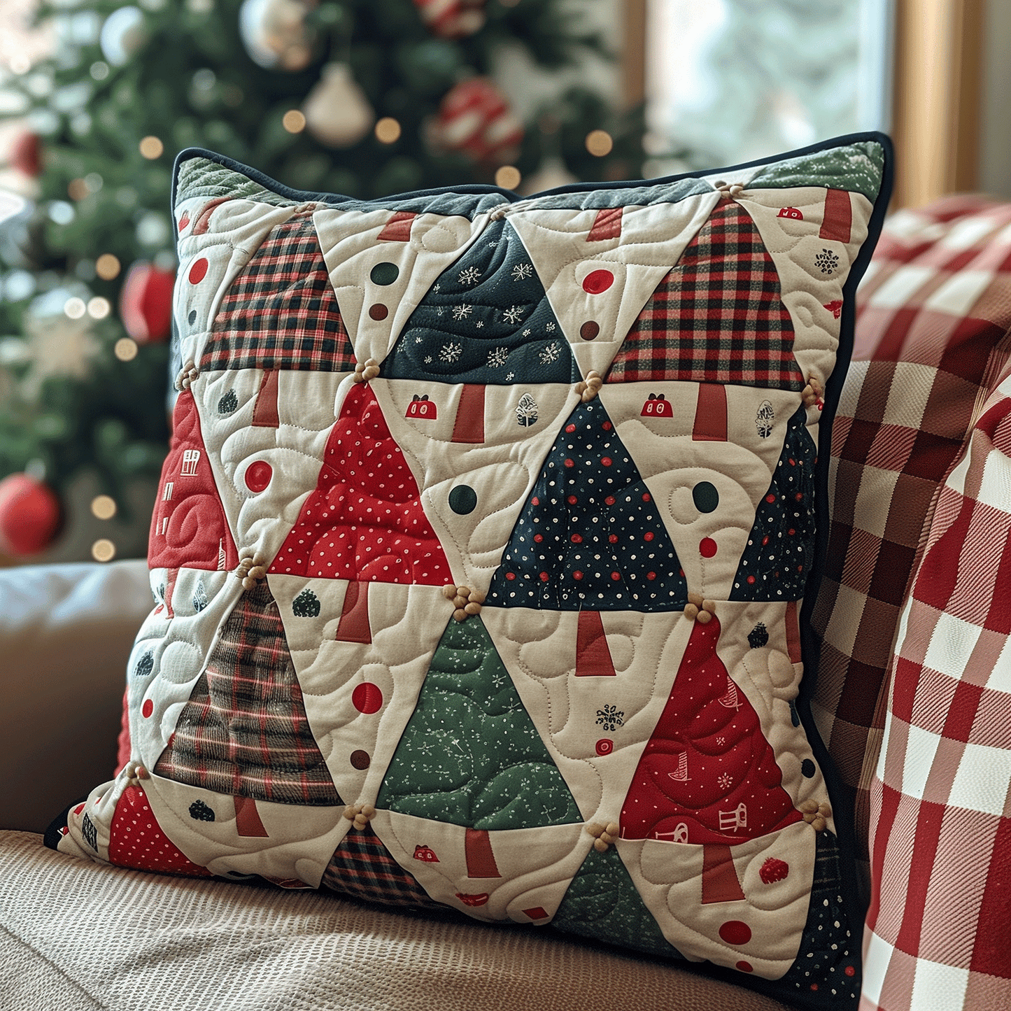 Festive Pines Quilted Pillow Case NCU0TH1141