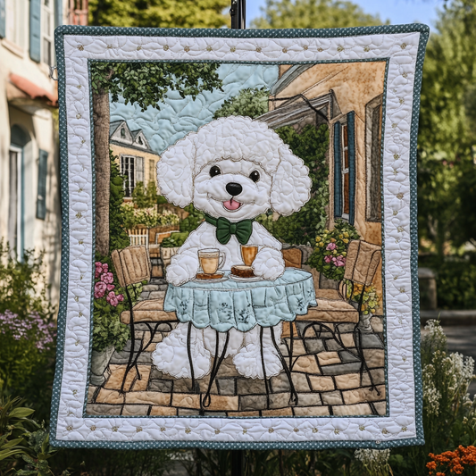 Festive Poodle Parade Quilted Blanket NCU0DK1551