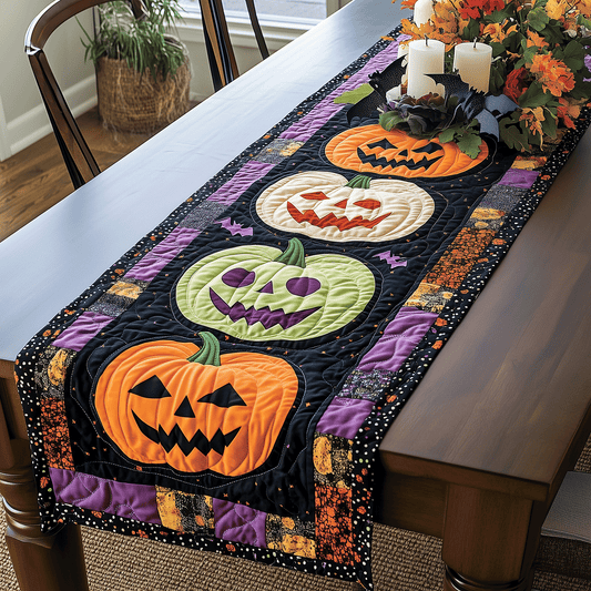 Festive Pumpkin Quilted Table Runner NCU0TH1774