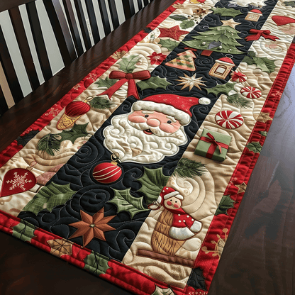 Festive Santa Quilted Table Runner NCU0TH1152