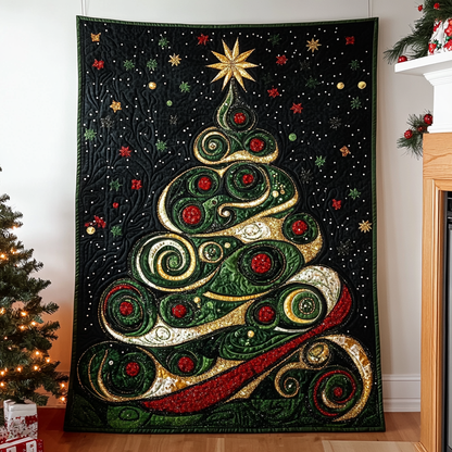 Festive Swirl Tree Quilted Blanket NCU0TL1531