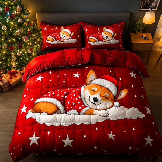 Festive Tails 3-Piece Quilted Bedding Set NCU0DK3043