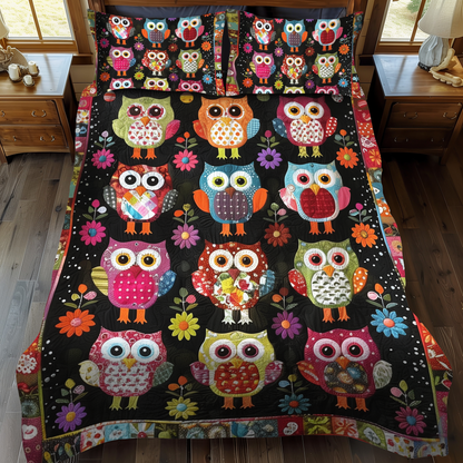 Fetching Owls 3-Piece Quilted Bedding Set NCU0VL170