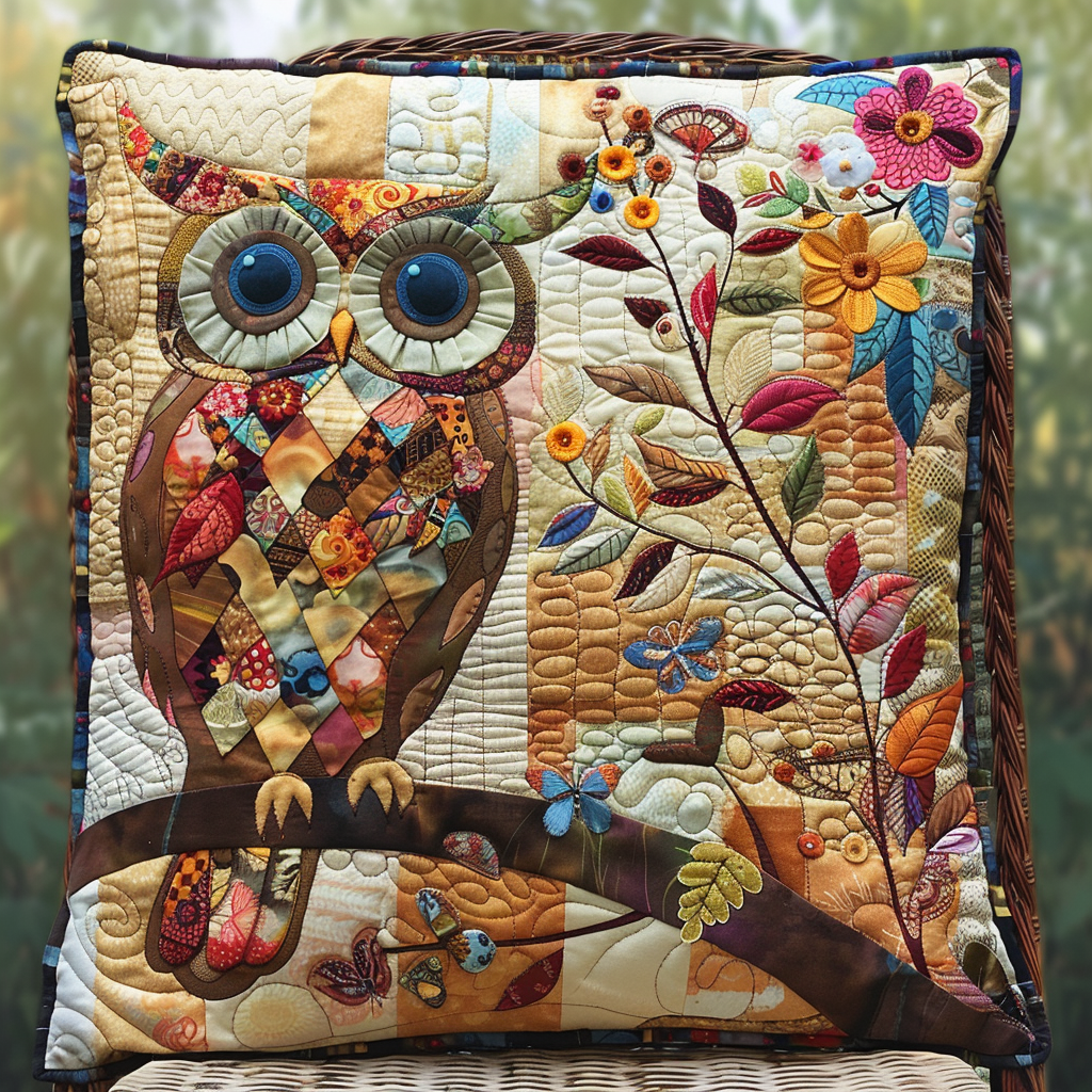 Fetching Owl Quilted Pillow Case NCU0VL161