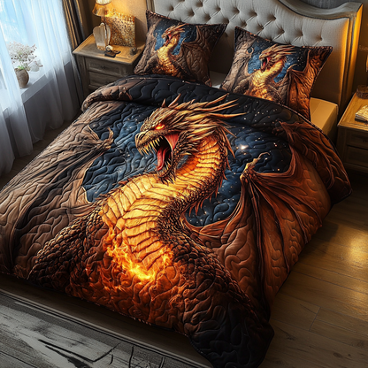 Fiery Majesty Quilted Bedding Set NCU0DV2398