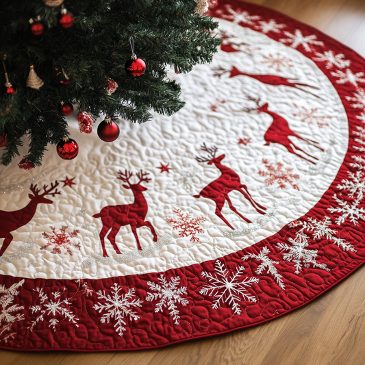 Fireside Fables Christmas Quilted Tree Skirt NCU0DK1303