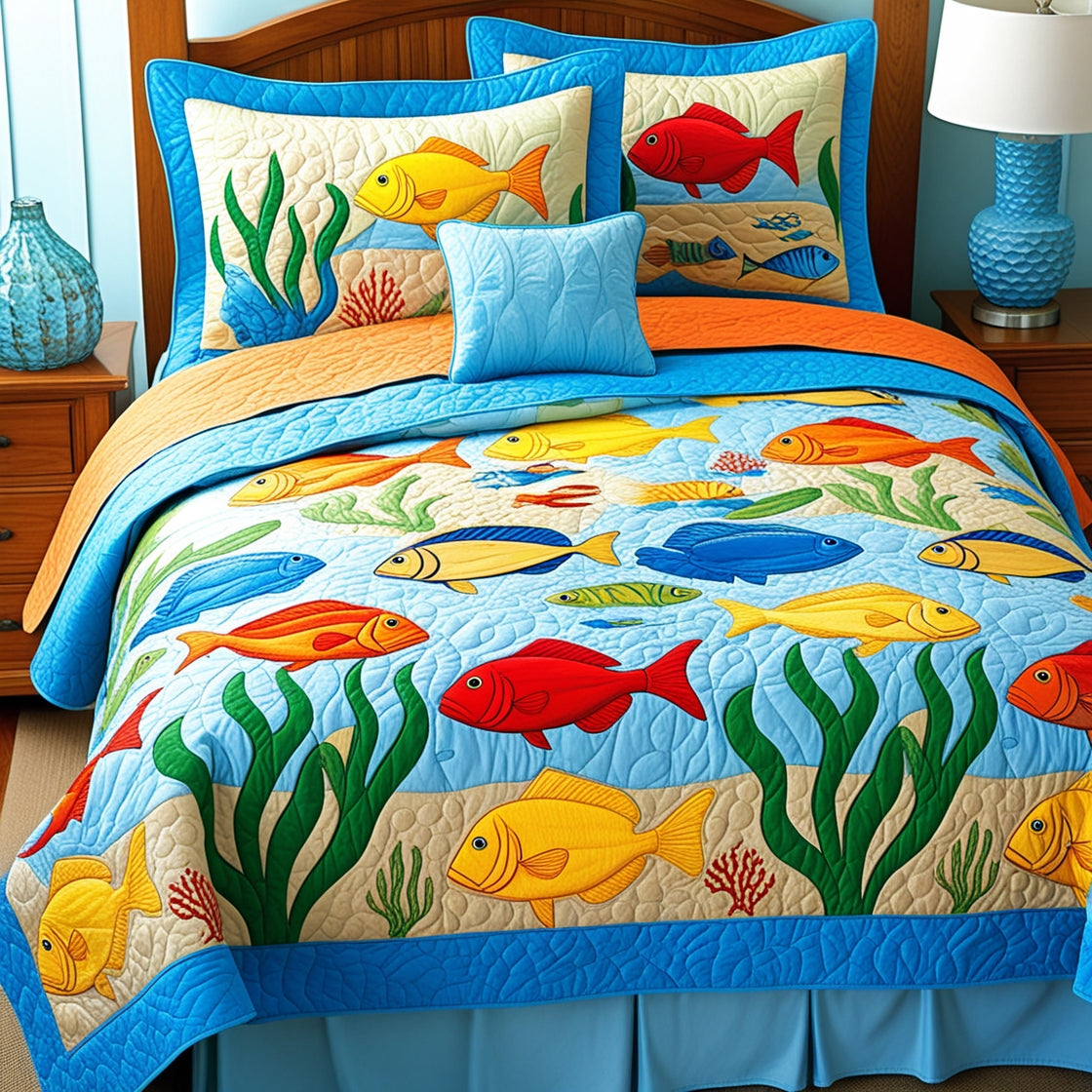 Fish Ocean NTA061124180 Quilt Bedding Set