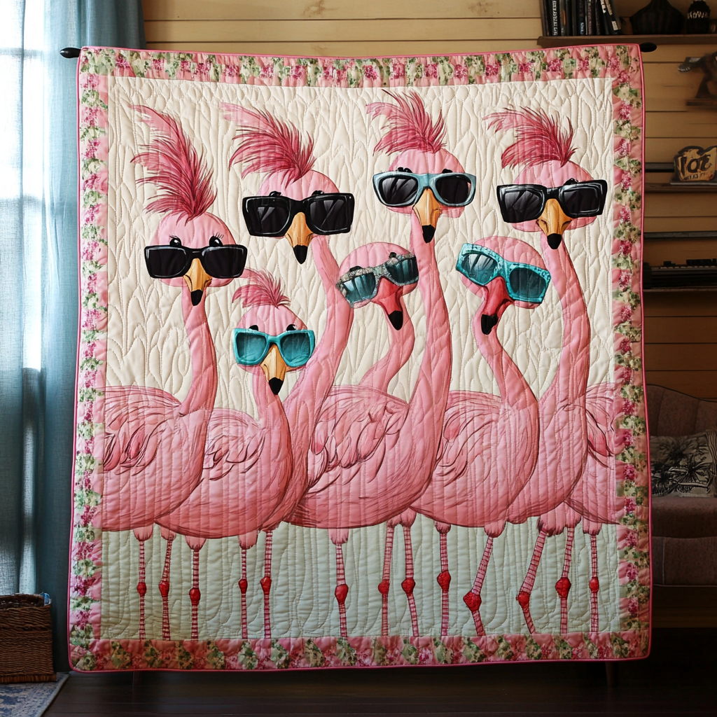 Flamingo Fantasy Quilted Blanket NCU0DK436