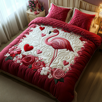 Flamingo Bliss Quilted Bedding Set NCU0DV2382