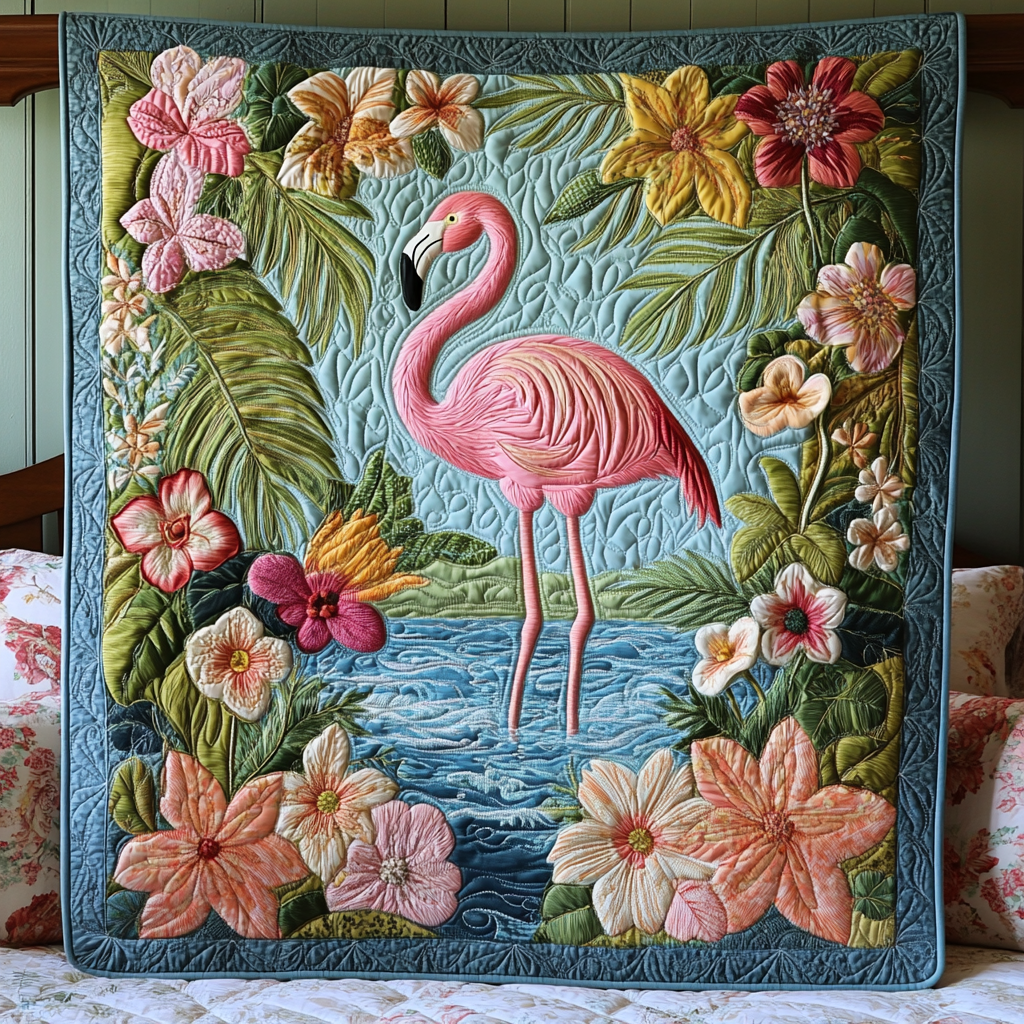 Flamingo Bliss Quilted Blanket NCU0VH1794