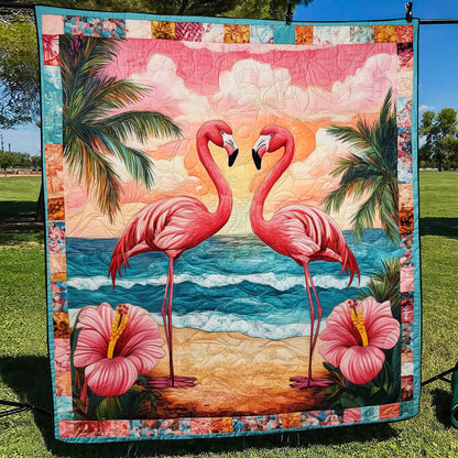 Flamingo Dreams Quilted Blanket NCU0TL852