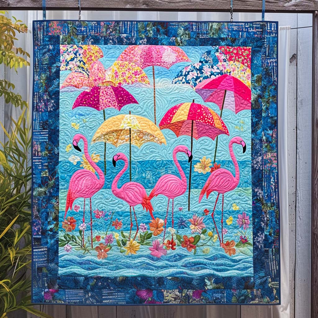 Flamingo Fancy Quilted Blanket NCU0NT317