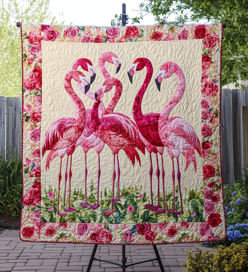 Flamingo Glow Quilted Blanket NCU0PT634