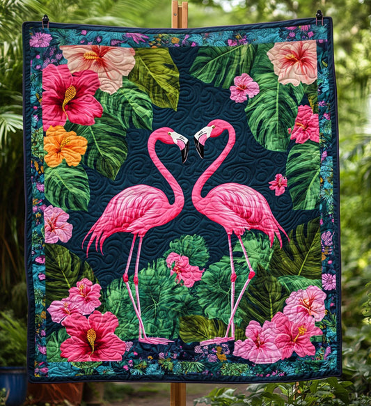 Flamingo Meadow Quilted Blanket NCU0PT636