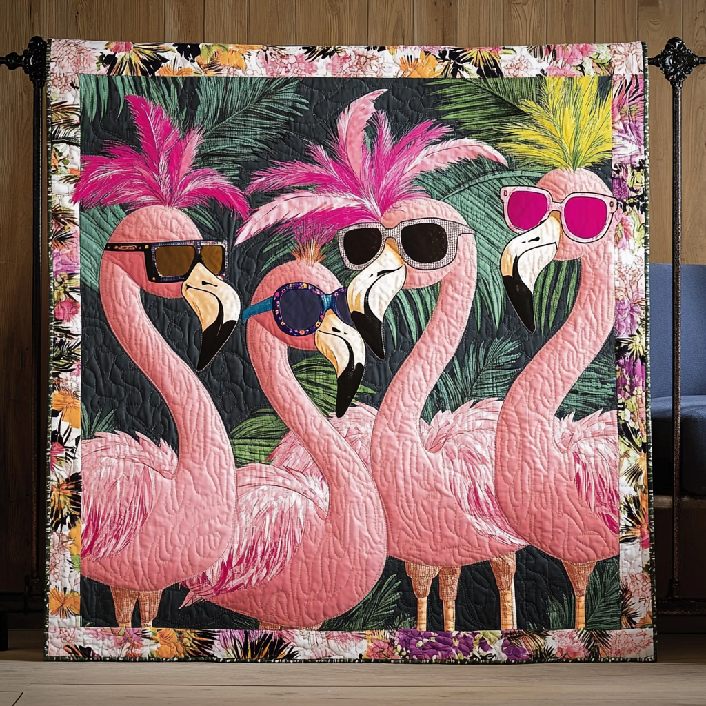 Flamingo Oasis Quilted Blanket NCU0DK677