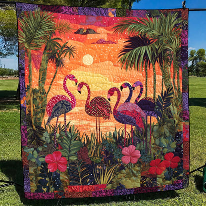 Flamingo Oasis Quilted Blanket NCU0TH1396