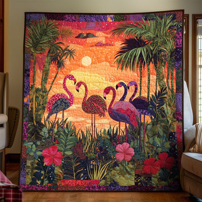 Flamingo Oasis Quilted Blanket NCU0TH1396