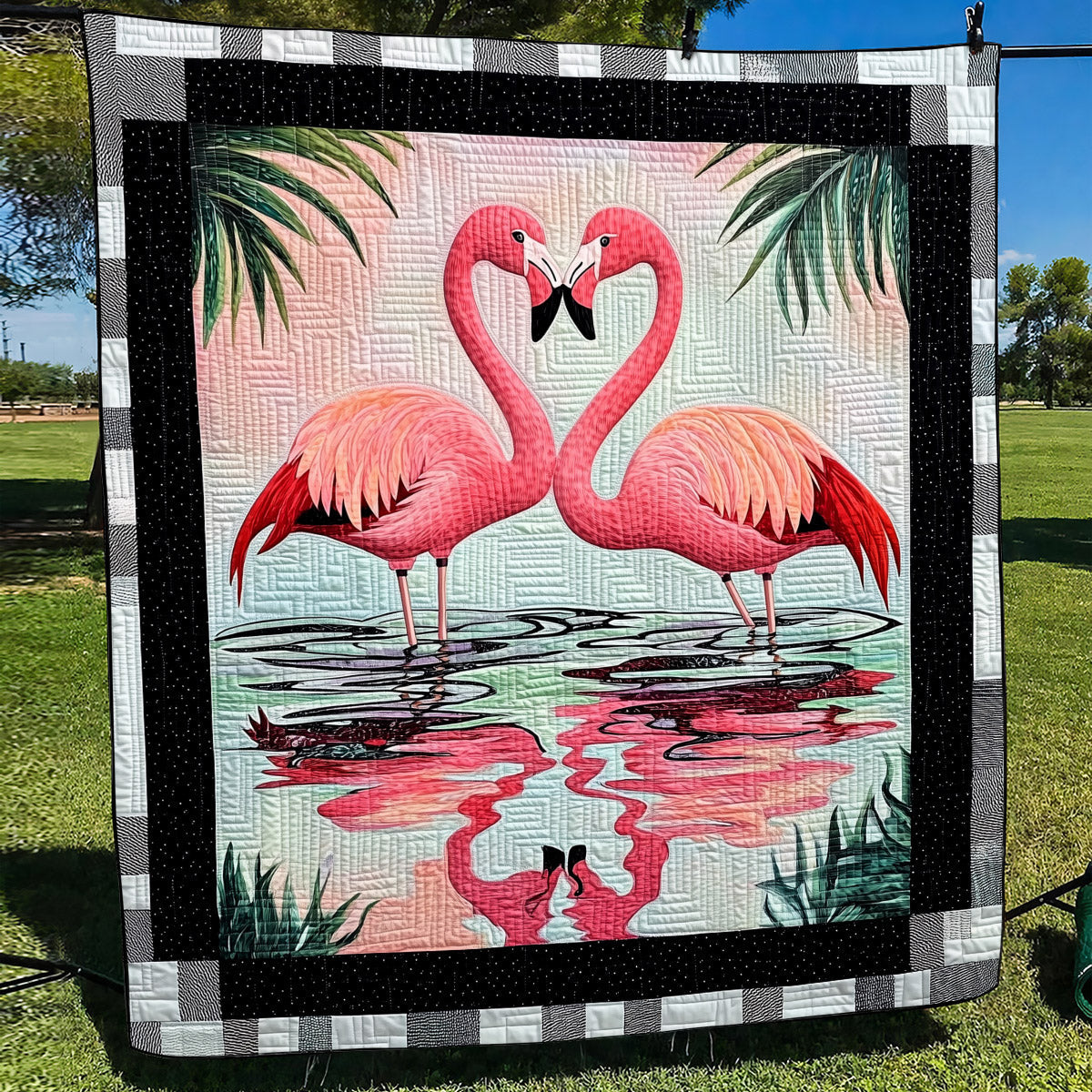 Flamingo Parade Quilted Blanket NCU0TL865