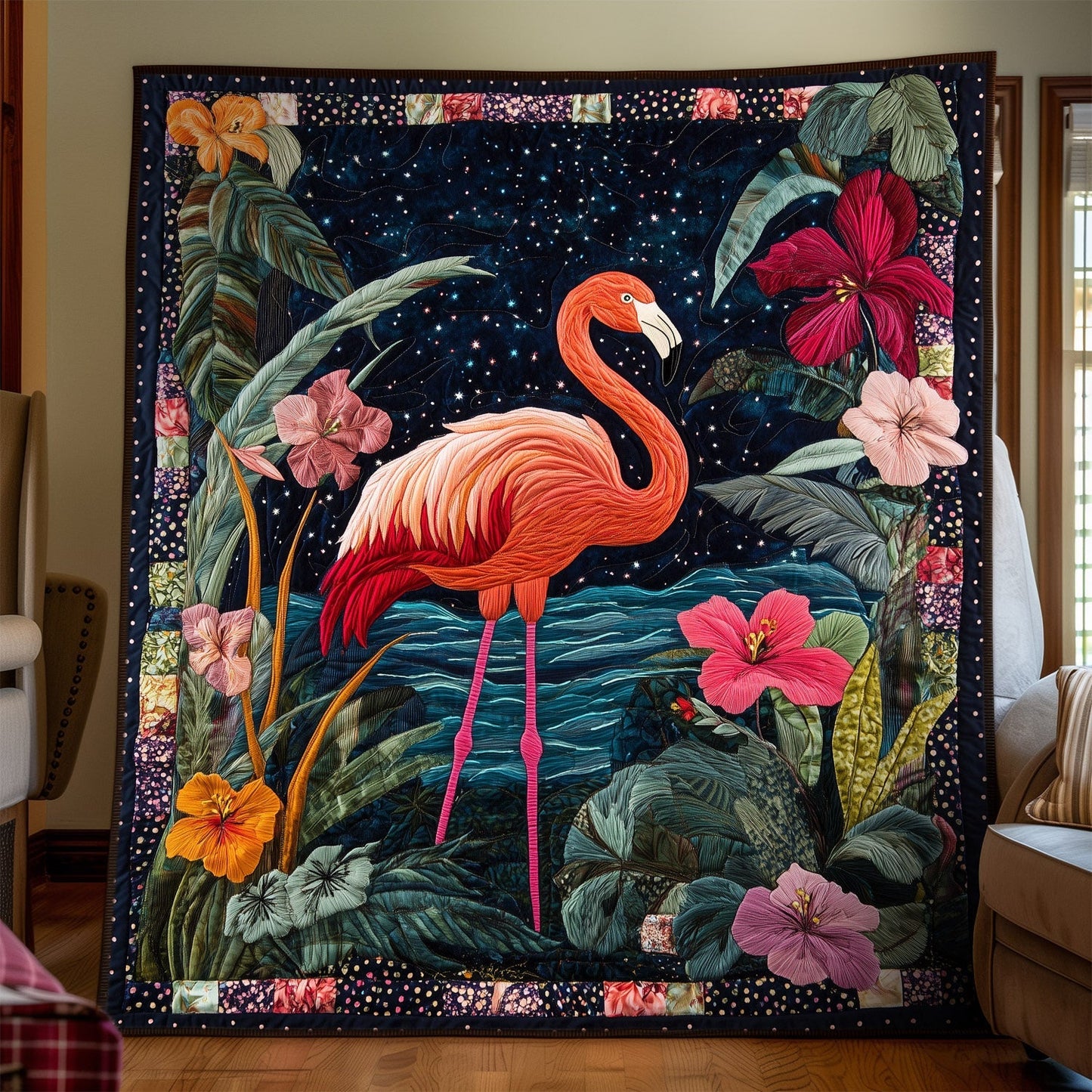 Flamingo Paradise Quilted Blanket NCU0TH1401