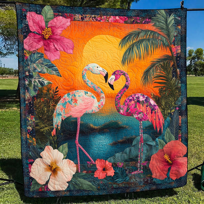 Flamingo Sunset Quilted Blanket NCU0TH1390