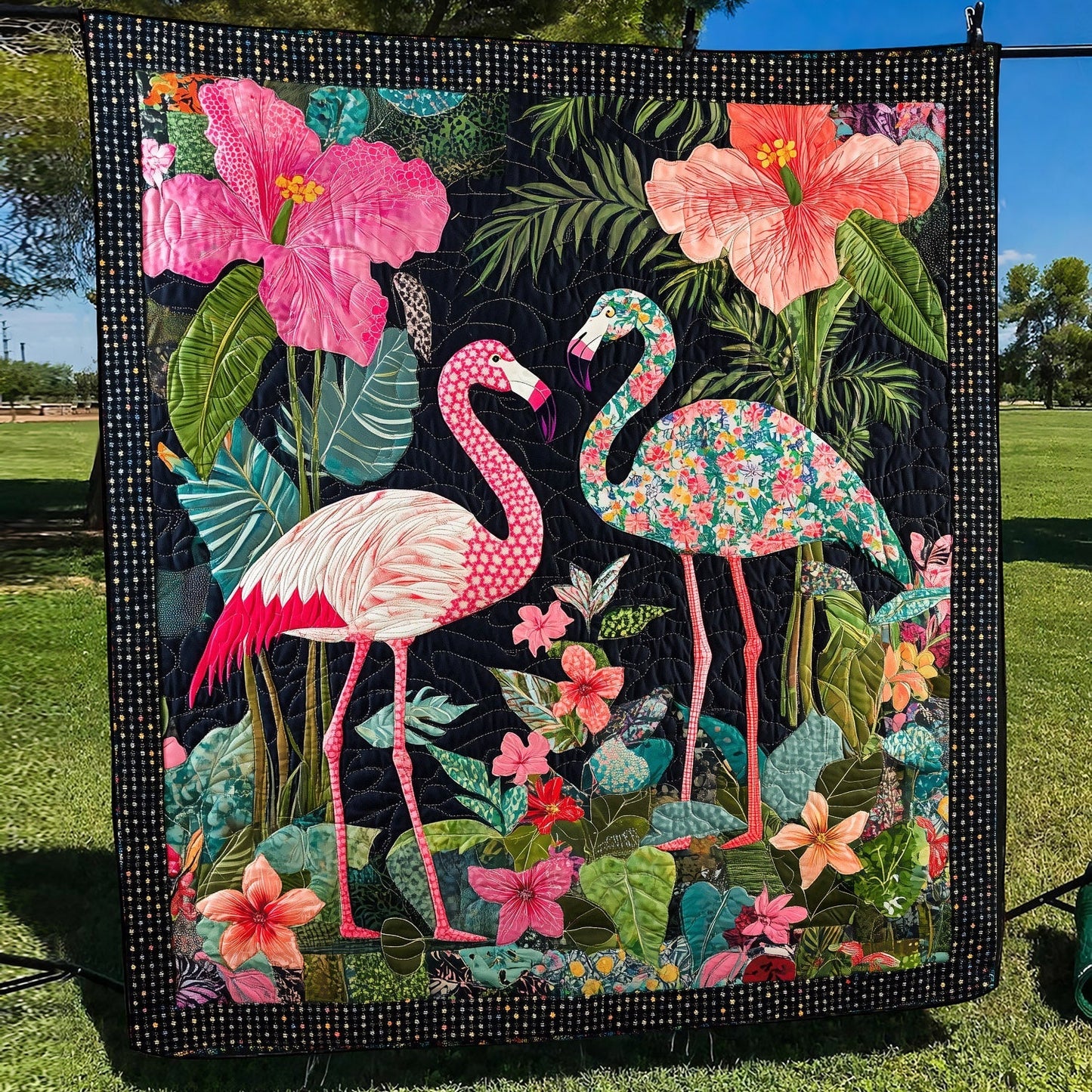 Flamingo Vista Quilted Blanket NCU0TH1389