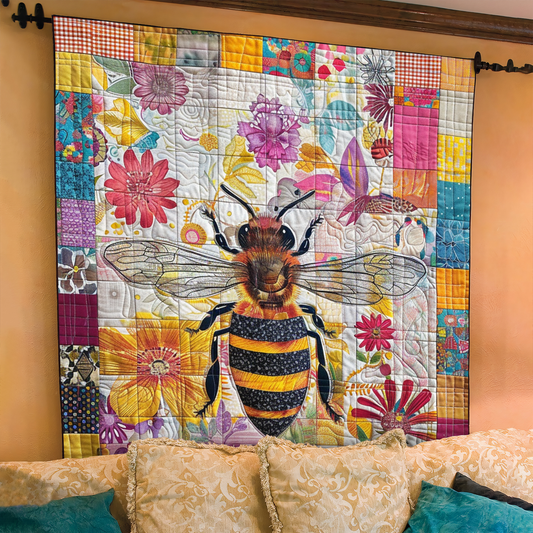 Floral Bee Quilted Blanket NCU0NT029