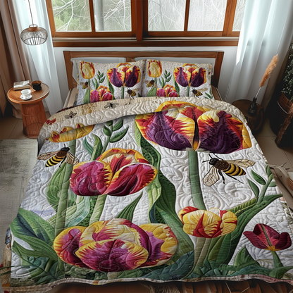 Floral Buzz 3-Piece Quilted Bedding Set NCU0NT001