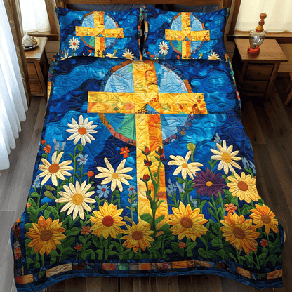 Floral Faith 3-Piece Quilted Bedding Set NCU0TH983