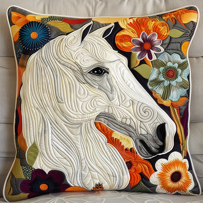 Floral Majesty Horse Quilted Pillow Case NCU0TL023