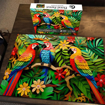 Floral Parrot Jigsaw Puzzle 1000 Pieces