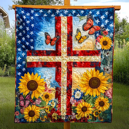 Floral Flag Quilted Blanket NCU0NT754