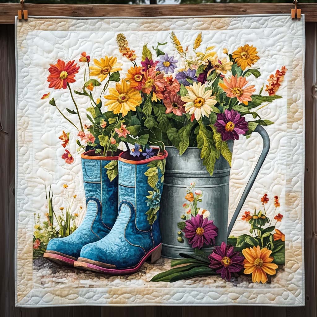 Floral Footwear Quilted Blanket NCU0NT1025