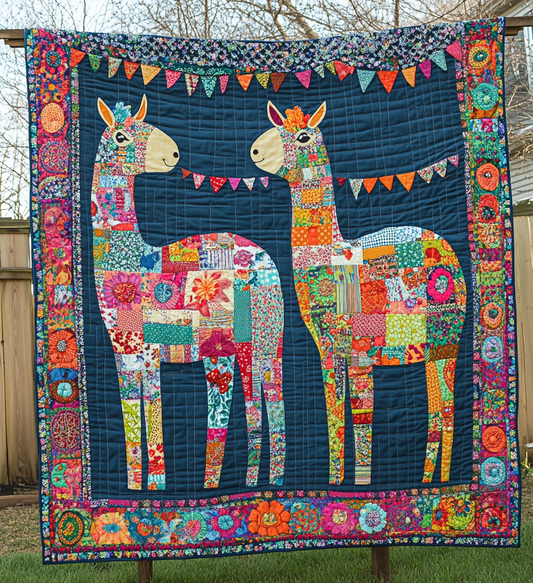 Floral Llama Quilted Blanket NCU0DV716