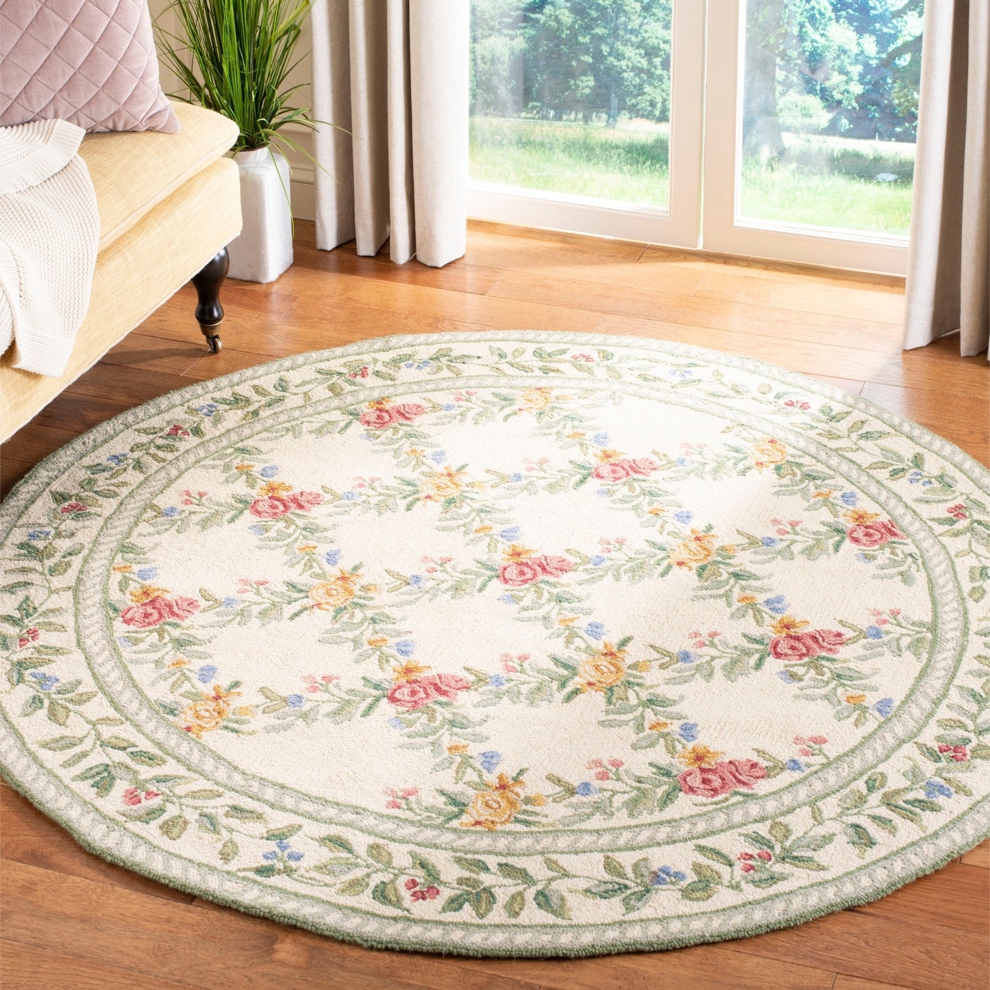 Flower CLA2709121RR Round Area Rug