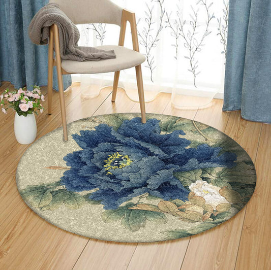 Flower DD290822RR Round Area Rug