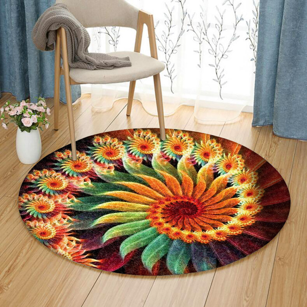 Flower HM210913TM Round Area Rug