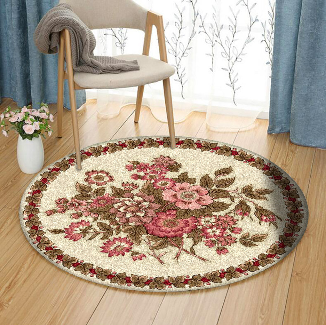 Flower HM260935TM Round Area Rug