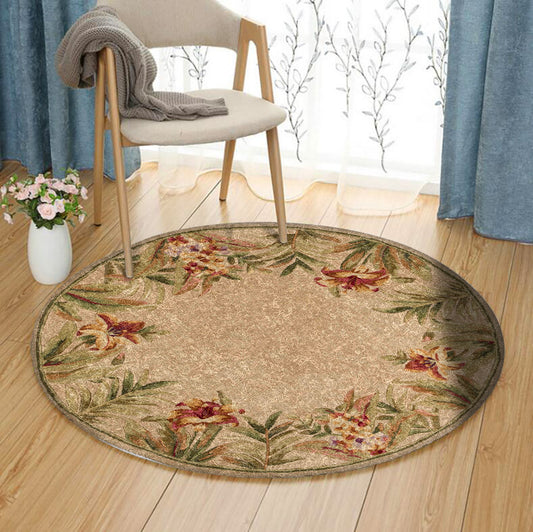 Flower HN030915RR Round Area Rug