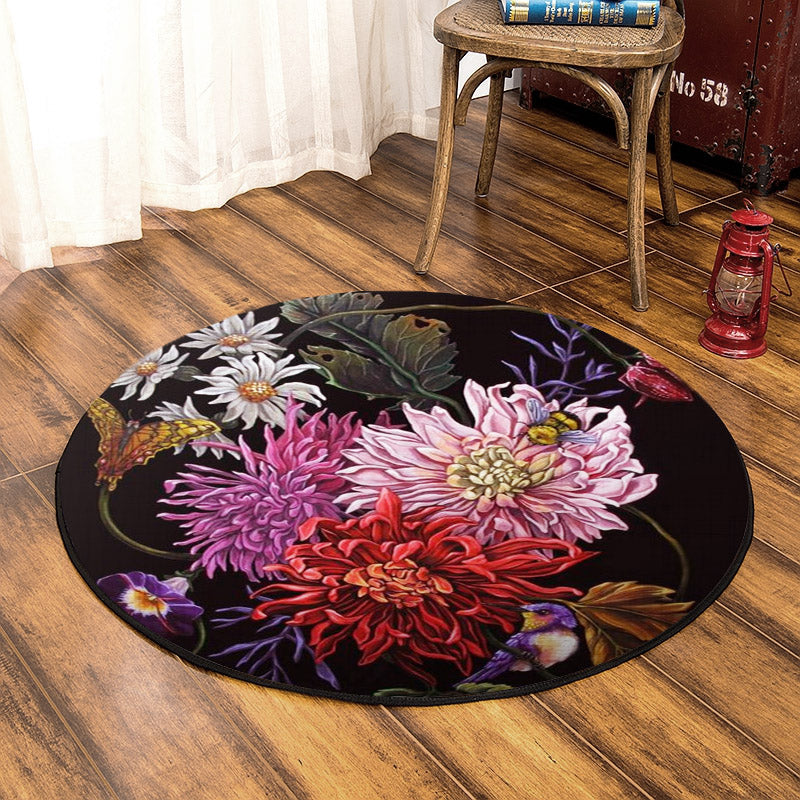 Flower HN0509043RR Round Area Rug