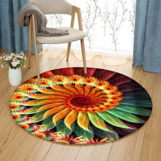 Flower HN060934RR Round Area Rug