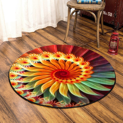 Flower HN060934RR Round Area Rug