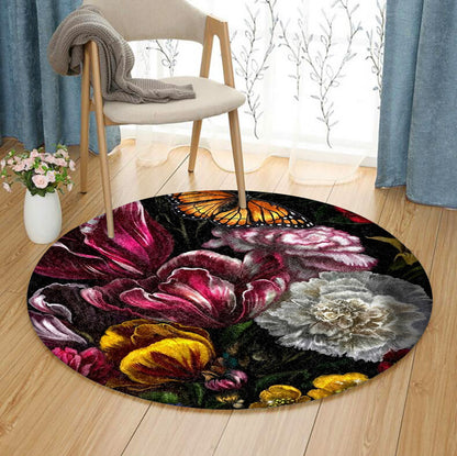 Flower HN060935RR Round Area Rug