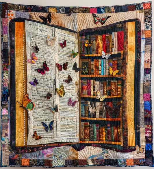 Fluttering Stories Quilted Blanket NCU0DV2082