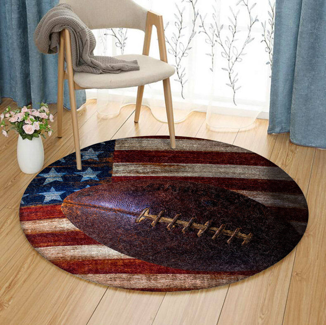 Football QN220815TM Round Area Rug