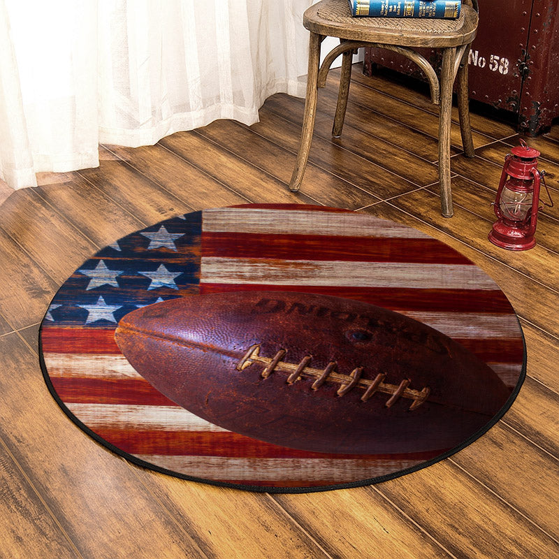 Football QN220815TM Round Area Rug