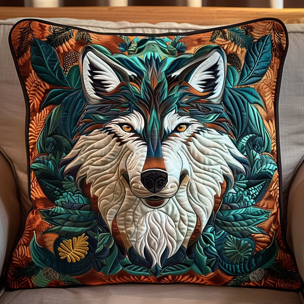 Forest Guardian Wolf Quilted Pillow Case NCU0NT072